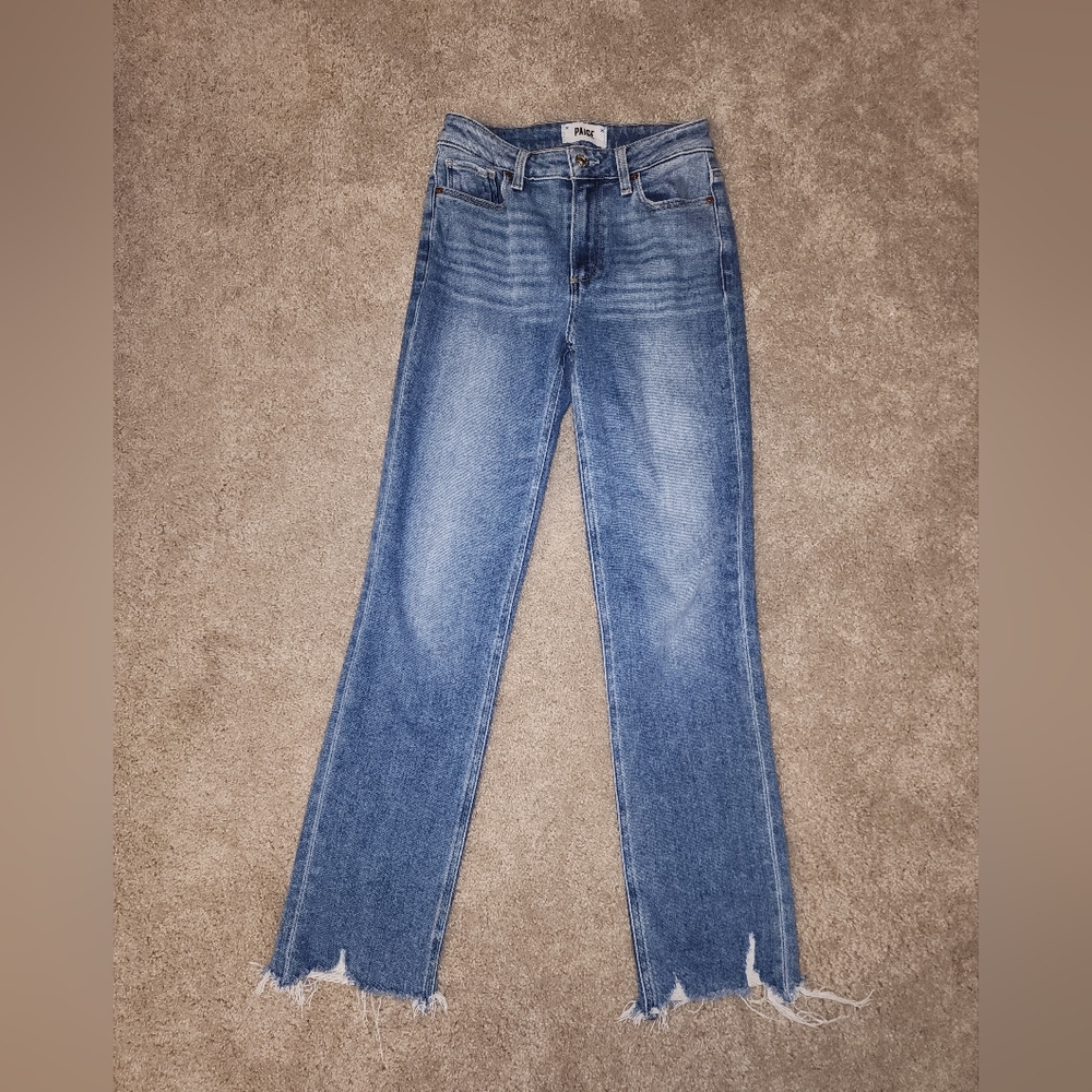 PAIGE Classic Blue Straight Leg Jeans